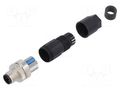 Connector: M12; plug; PIN: 4; male; 60V; straight; push-lock; 4A PHOENIX CONTACT SACC-M12MS-4PLM