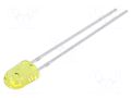 LED; yellow; oval; 5.2x3.8x7mm; 1600÷2500(typ)-4000mcd; 110/60° BRIGHTEK (EUROPE) N0Y37L55