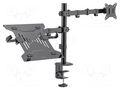 Monitor holder; 9kg; 10÷32"; Arm len: 376mm LOGILINK BP0175