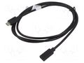 Cable; USB 2.0; USB C socket,USB C plug; nickel plated; 2m; black DIGITUS AK-300210-020-S