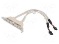 Adapter; brackets on slot,USB 2.0; nickel plated; 0.25m; beige DIGITUS AK-300304-002-E