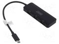 Adapter; HDCP 2.2; HDMI socket x3,USB C plug; black DIGITUS DS-45333