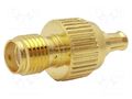 Adapter; MCX male,SMA female; Insulation: PTFE; 50Ω; brass; 6GHz AMPHENOL RF 242127