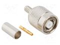 Connector: RP-TNC; plug; reverse,female; straight; 50Ω; crimped AMPHENOL RF 031-6802