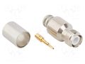 Connector: RP-TNC; plug; male,reverse; straight; 50Ω; crimped; PTFE AMPHENOL RF 122392RP