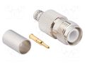 Connector: RP-TNC; plug; male,reverse; straight; 50Ω; for cable AMPHENOL RF 122409RP