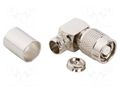 Connector: RP-TNC; plug; reverse,female; angled 90°; 50Ω; PTFE AMPHENOL RF 122416RP