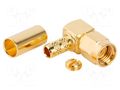 Connector: RP-SMA; plug; reverse,female; angled 90°; 50Ω; PTFE AMPHENOL RF 132122RP