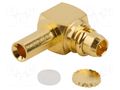 Connector: MMCX; plug; male; angled 90°; 50Ω; soldering; for cable AMPHENOL RF 262128