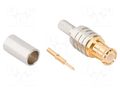 Connector: MCX; plug; male; straight; 50Ω; crimped; for cable; PTFE AMPHENOL RF 919-386P-51S