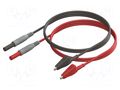 Test leads; Len: 0.6m; insulated; banana plug 4mm,crocodile clip CAL TEST CT3803-60