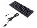 Keyboard; black; USB C; wired,US layout; 1.8m SAVIO SAVGK-BLACKOUT-RD