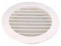 Accessories: ventilation grille; white; Body dim: Ø160x31mm; ABS DOSPEL S.A. 007-0185