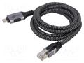 Cable; USB 3.1; RJ45 plug,USB C plug; nickel plated; 1m; U/FTP Goobay GOOBAY-70696