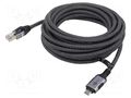 Cable; USB 3.1; RJ45 plug,USB C plug; nickel plated; 5m; U/FTP Goobay GOOBAY-70752