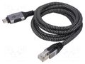 Cable; USB 3.1; RJ45 plug,USB C plug; nickel plated; 1.5m; U/FTP Goobay GOOBAY-70697