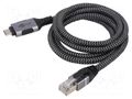 Cable; USB 3.1; RJ45 plug,USB C plug; nickel plated; 2m; U/FTP Goobay GOOBAY-70698