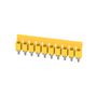 Cross-connector (terminal), when screwed in, Number of poles: 10, Pitch in mm: 11.90, Insulated: Yes, 101 A, yellow Weidmuller 1053360000 4008190010836; 4008190097349