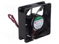 Fan: DC; axial; 12VDC; 80x80x25mm; 101.9m3/h; 47.5dBA; ball; IP56 SUNON GF80251B1-AC9