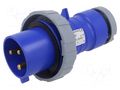 Connector: AC supply 3-phase; plug; male; 32A; 250VAC; IEC 60309 AMPHENOL 2CMA166722R1000