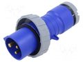 Connector: AC supply 3-phase; plug; male; 16A; 250VAC; IP&S; IP67 AMPHENOL 2CMA166460R1000