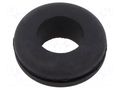 Grommet; Ømount.hole: 12mm; Øhole: 8mm; black; Panel thick: max.1mm ESSENTRA ESS-10284681