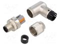 Connector: M12; plug; PIN: 4; male; 60V; angled 90°; push-lock; 4A PHOENIX CONTACT SACCM12MRD4PLSHPN