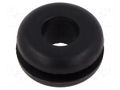 Grommet; Ømount.hole: 10mm; Øhole: 6mm; black; Panel thick: max.2mm ESSENTRA ESS-10284582