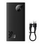 Baseus Adaman2 power bank with digital display 10000mAh 30W 2 x USB / 1x USB Type C Overseas Edition PD QC SCP black (PPAD040101), Baseus 6932172613570 6932172613570