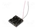 Holder; AA,R6; Batt.no: 4; cables; 150mm; black COMF BH-341-2A