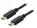 Cable; DisplayPort plug,both sides; 3m; black; DisplayPort 1.2 Goobay MC.2111.030BK