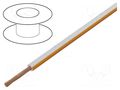 Wire; H05V-K,LgY; stranded; Cu; 0.5mm2; PVC; white-orange; 100m BQ CABLE LGY0.50-WH/OR