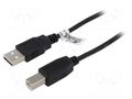 Cable; High Speed,USB 2.0; USB A plug,USB B plug; 5m; black; PVC Goobay GOOBAY-93598