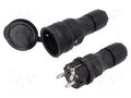 Connector: AC supply; male,female; socket,plug; 2P+PE; 250VAC; 16A PLASTROL W-98861