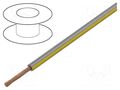 Wire; H05V-K,LgY; stranded; Cu; 1mm2; PVC; grey-yellow; 300V,500V BQ CABLE LGY1.0-GY/YL