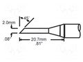 Tip; hoof,elongated; 2mm; 421°C; for soldering station METCAL SFV-DRH420AR