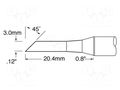 Tip; hoof,elongated; 3mm; 421°C; for soldering station METCAL SFV-DRH430AR