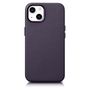 iCarer Case Leather Cover Case for iPhone 14 Dark Purple (WMI14220705-DP) (MagSafe Compatible), iCarer 6975092685203 6975092685203