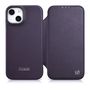 iCarer CE Premium Leather Folio Case iPhone 14 Plus Magnetic Flip Leather Folio Case MagSafe Dark Purple (WMI14220715-DP), iCarer 6975092685760 6975092685760