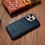 iCarer Leather Oil Wax case covered with natural leather for iPhone 14 Pro blue (WMI14220718-BU), iCarer 6975092685913 6975092685913