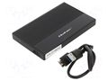Hard discs housing: 2,5"; PnP; SATA III,USB 3.0; aluminium; black QOLTEC QOLTEC-52277