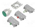 Switch: push-button; 22mm; Stabl.pos: 1; NC + NO; green; LED; IP65 SPAMEL SP22-KLZ11230LEDAC