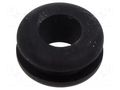 Grommet; Ømount.hole: 12mm; Øhole: 8mm; black; Panel thick: max.3mm ESSENTRA ESS-10284704