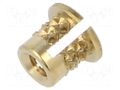 Threaded insert; brass; M2,5; BN 1048; L: 4.8mm BOSSARD B2.5/BN1048