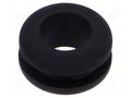 Grommet; Ømount.hole: 8mm; Øhole: 6mm; black; Panel thick: max.2mm ESSENTRA ESS-10284506