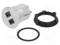 Adapter; for panel mounting,rear side nut; Thread: M22; 1÷10mm ONPOW MINI-USB-04