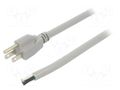 Cable; 3x14AWG; NEMA 5-15 (B) plug,wires; PVC; 3.5m; grey; 13A LIAN DUNG S21-3/14/3.5GY