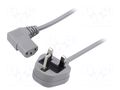 Cable; 3x0.75mm2; BS 1363 (G) plug,IEC C13 female angled right LIAN DUNG SN24-3/07/1.5GY