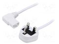 Cable; 3x0.75mm2; BS 1363 (G) plug,IEC C13 female angled right LIAN DUNG SN24-3/07/1.8WH