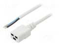 Cable; 3x1.5mm2; IEC C19 female,wires; PVC; Len: 5m; white; 16A LIAN DUNG SN26-3/15/5WH